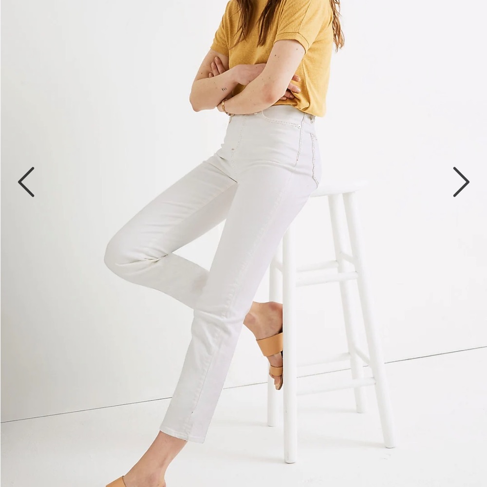 NWOT Madewell Classic Straight Leg Jean Petite Cropped Tile White Sz 23P - Picture 12 of 15
